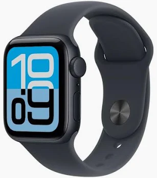 Apple Watch SE 3 GPS, Caixa em alumínio meia‑noite de 44 mm com Bracelete desportiva meia‑noite - M/G