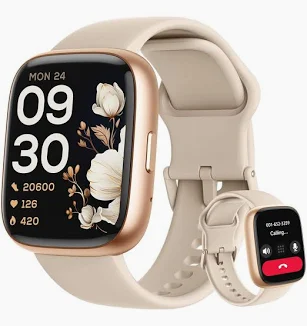 SmartWatch Feminino 1.83" Full Touch, Assistente de voz Alexa, IP68 à Prova d'Água, Ligações Bluetooth, 110+ Modos Esportivos, Notificações Relógio Inteligentes, Compatível com iOS/Android